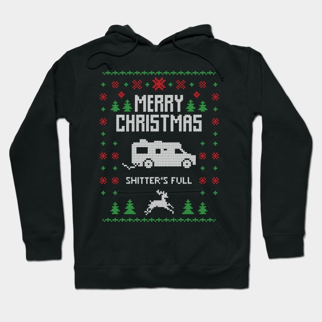 Merry Christmas Shitter's Full Funny Ugly Christmas Sweater Gift Hoodie by BadDesignCo